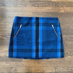 Blue and Black Plaid Mini Skirt